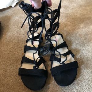 Black gladiator sandals